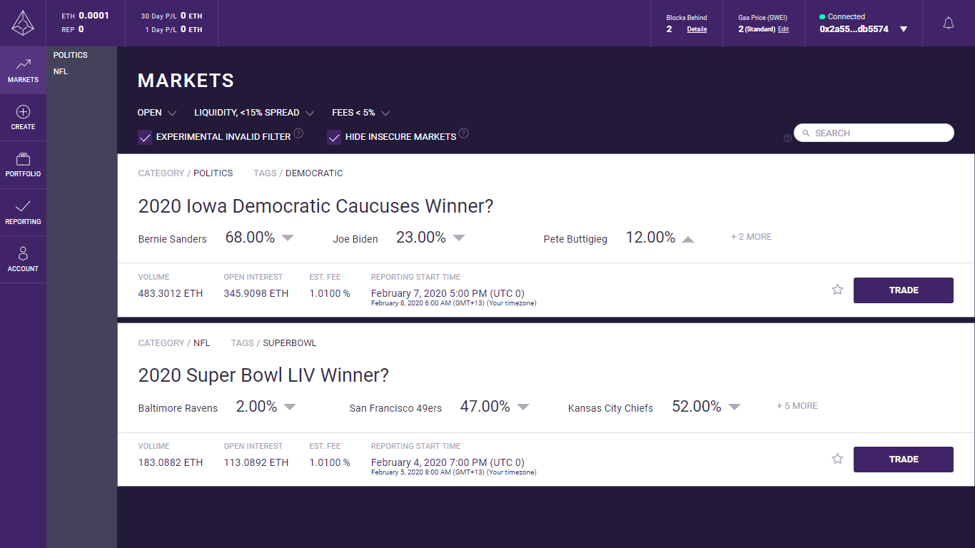 How to build a decentralized app like augur. An example of a decentralized prediction market app