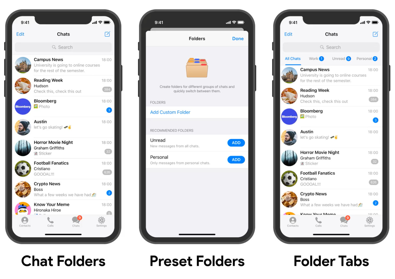 How to make a messaging app: chat folders - yes or no?