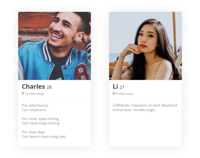 How to create a dating app like Tinder: information in users’ profile