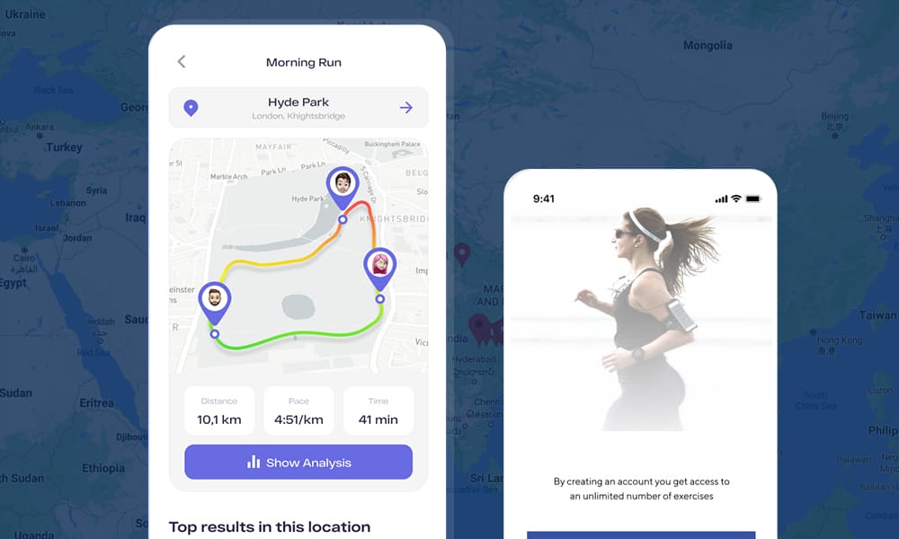 How to create a fitness app with geolocation feature - guide by Brivian