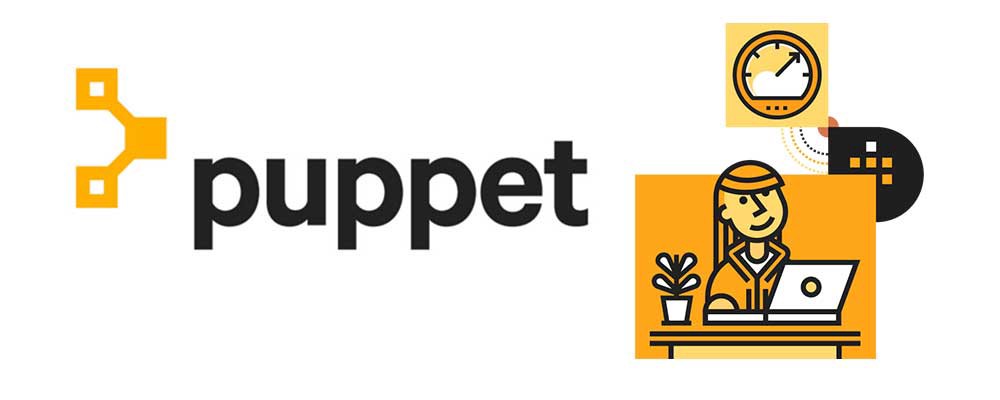 Configuration management tools in DevOps. The logo of Puppet